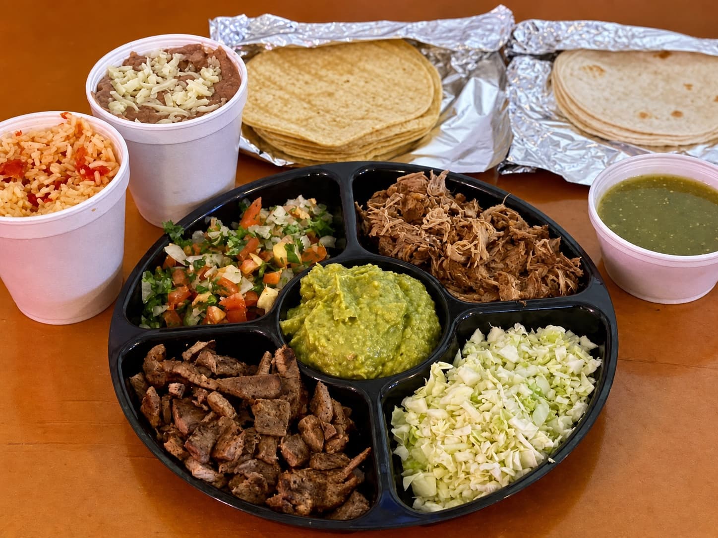Build-your-own taco tray prepared for El Charro Cafe catering
