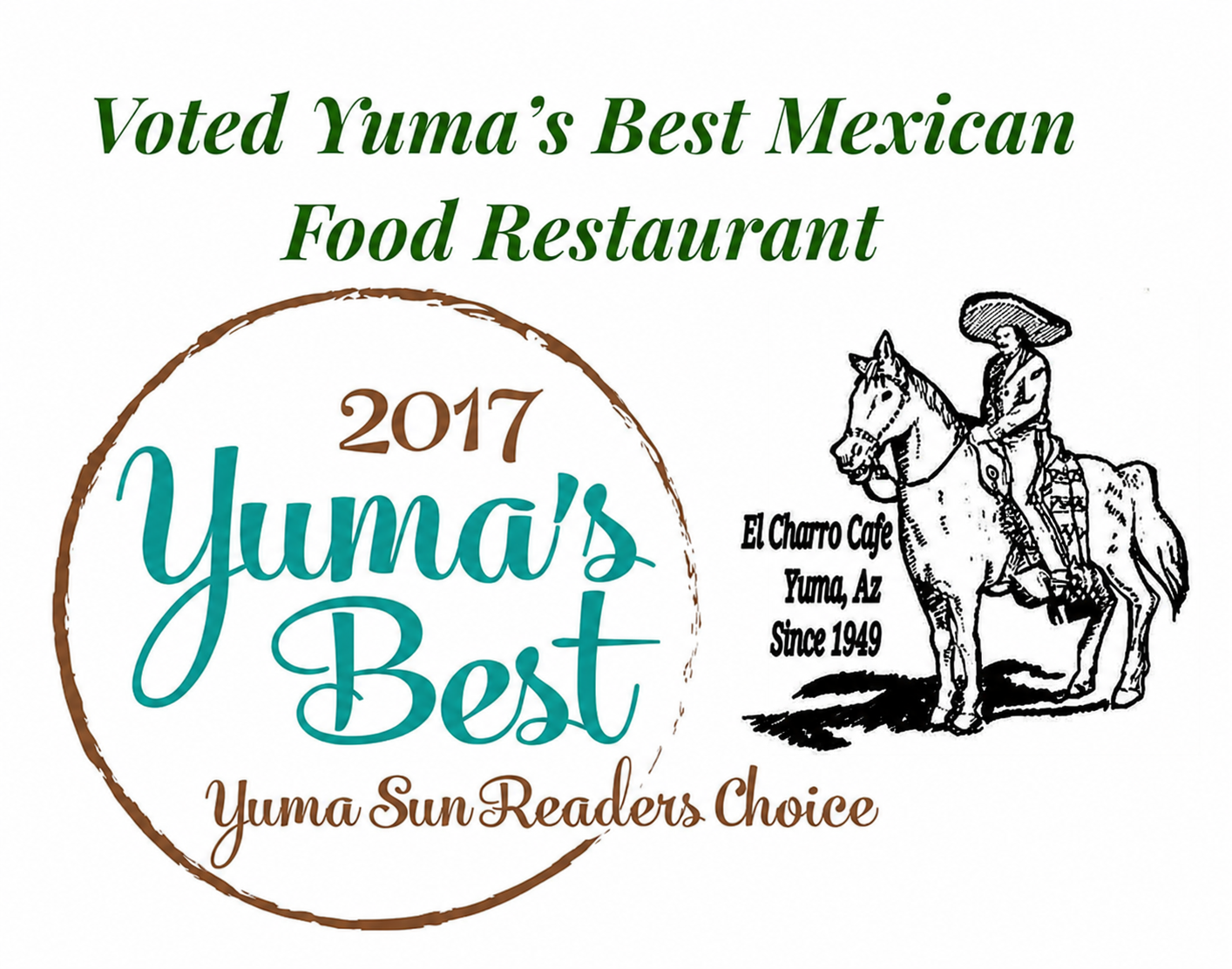 2017 Yuma's Best Mexican Food Restaurant award graphic for El Charro Cafe